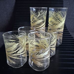 Libbey Golden Wheat‎ Tumblers and Juice Glasses 2+4 Vintage Lovely MCM